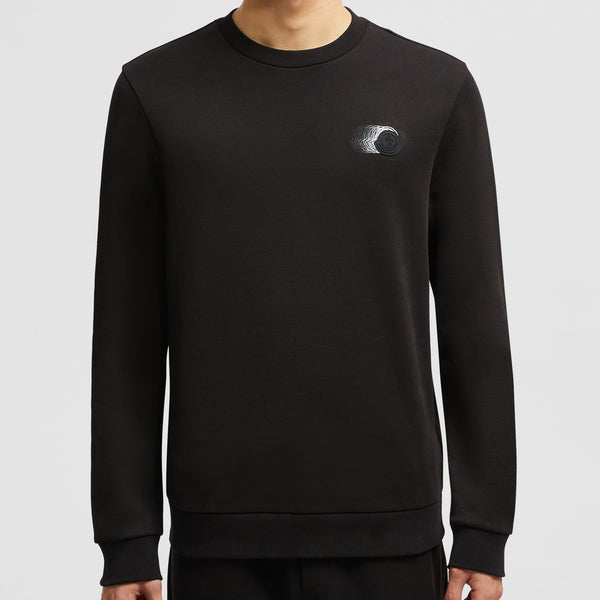 FADED LOGO MOTIF COTTON SWEATSHIRT