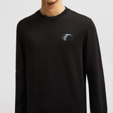 FADED LOGO MOTIF COTTON SWEATSHIRT