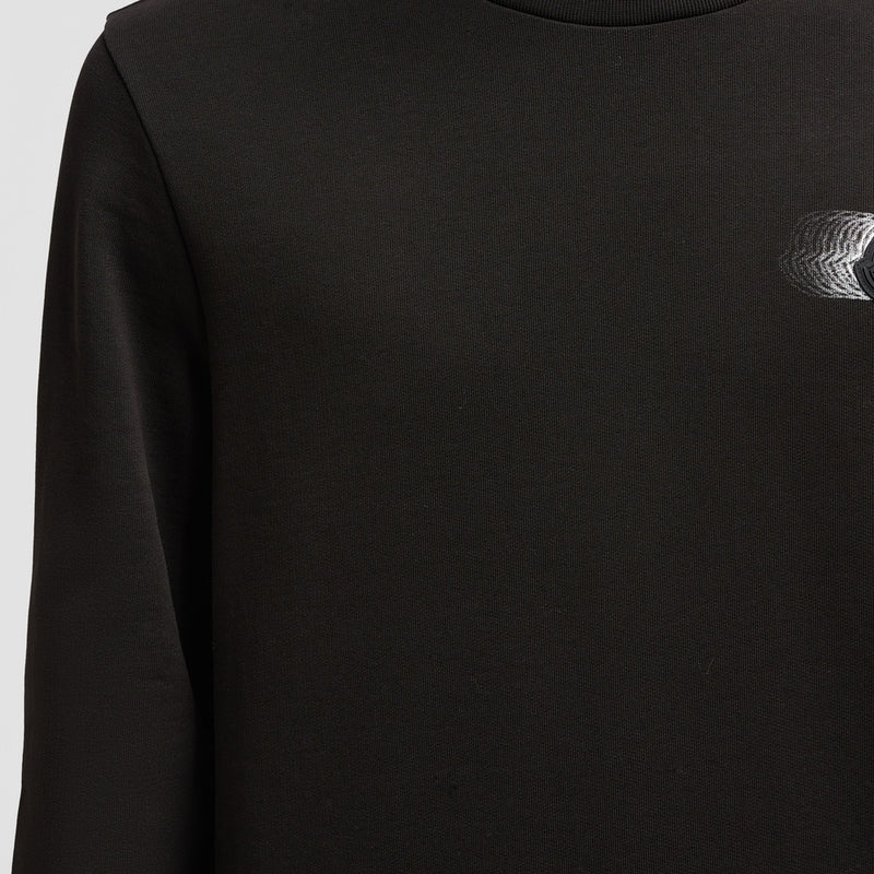 FADED LOGO MOTIF COTTON SWEATSHIRT
