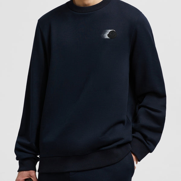 FADED LOGO MOTIF COTTON SWEATSHIRT
