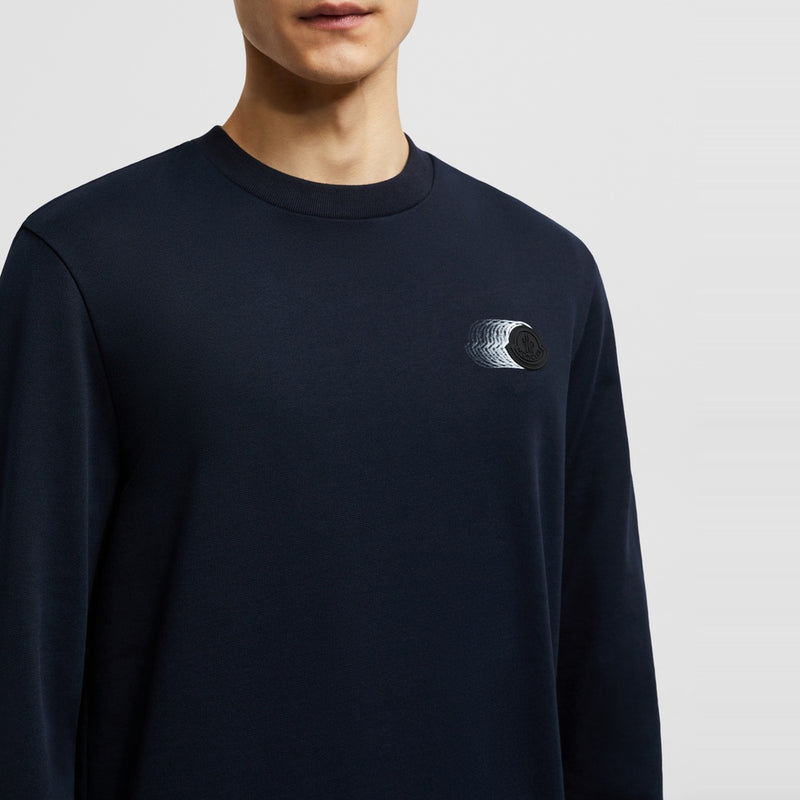 FADED LOGO MOTIF COTTON SWEATSHIRT