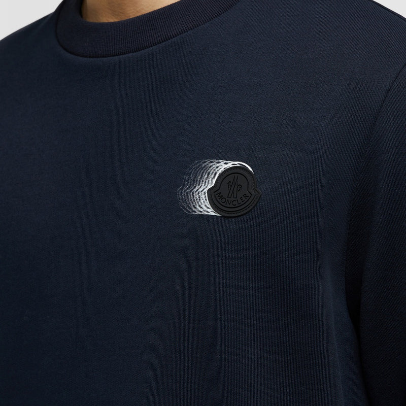 FADED LOGO MOTIF COTTON SWEATSHIRT