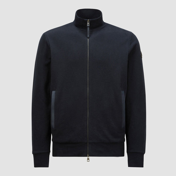 SUEDE-TRIMMED COTTON & CASHMERE SWEATSHIRT
