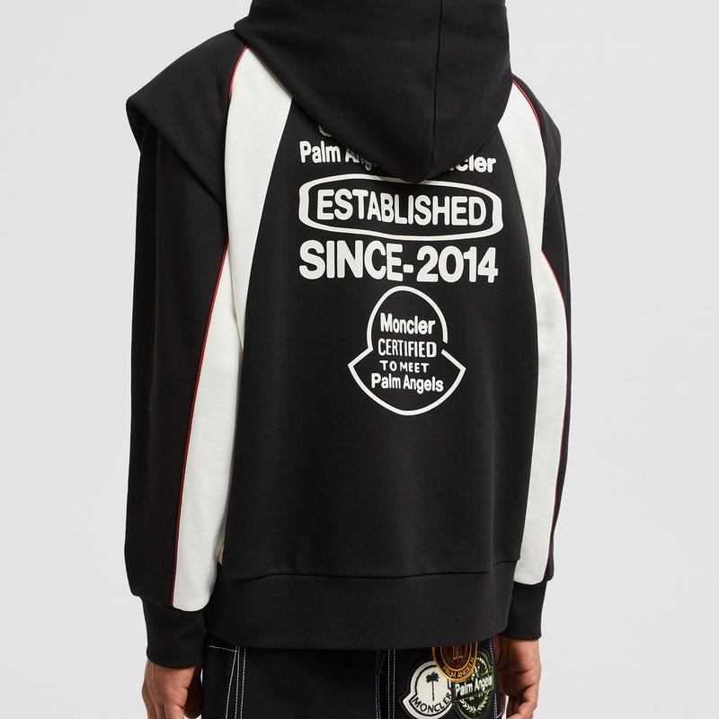MONCLER X PALM ANGELS LOGO COTTON HOODIE