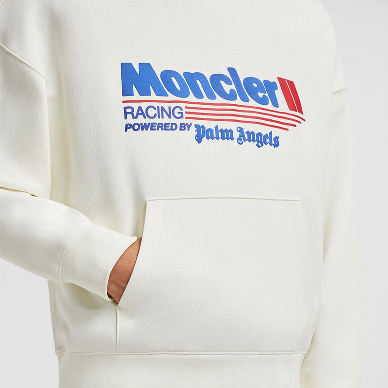 MONCLER X PALM ANGELS RACING LOGO COTTON HOODIE
