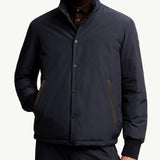 Lanques Leather-Trimmed Short Down Jacket