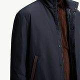 Lanques Leather-Trimmed Short Down Jacket
