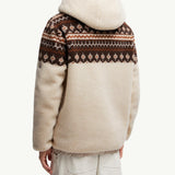 Geometric Jacquard Wool Blend Hoodie