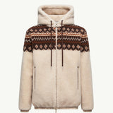 Geometric Jacquard Wool Blend Hoodie