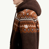 Geometric Jacquard Wool Blend Hoodie