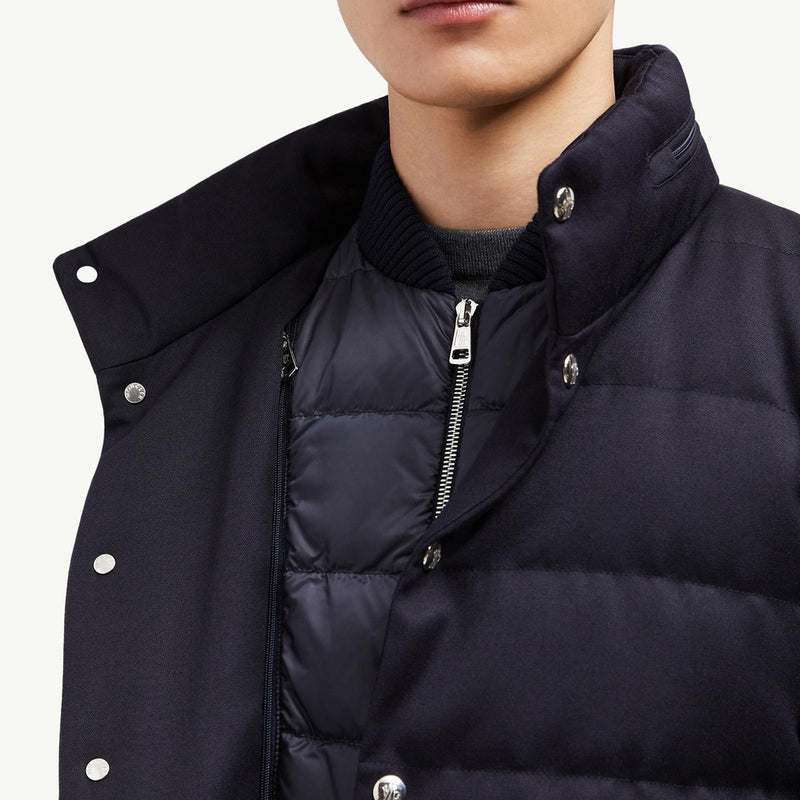 Bess Hooded Wool Short Down Jacket