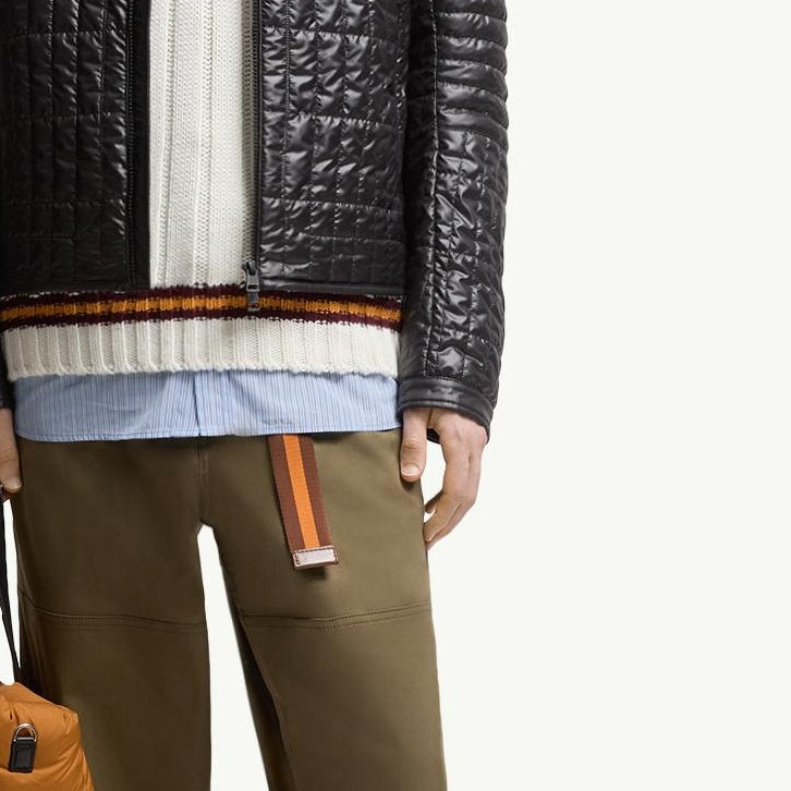 Lasne Vertical-Quilted Padded Biker Jacket