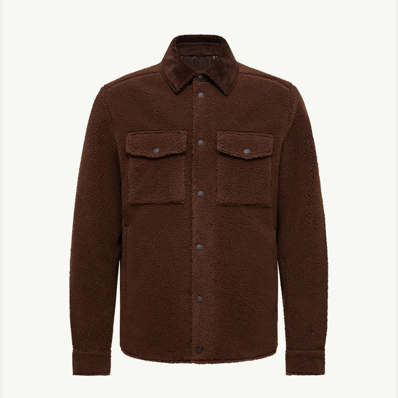 Teddy Corduroy-Trimmed Shirt Jacket