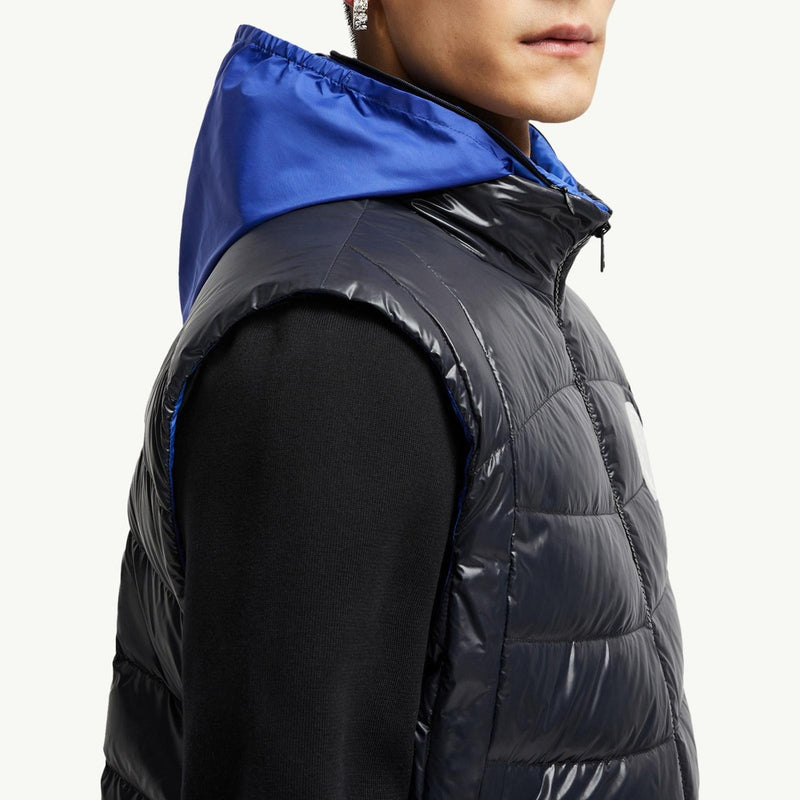 Menelao Hooded Curvy-Quilted Down Gilet