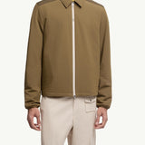 Padded Seersucker Zip-Up Shirt