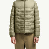 Aleso Hooded Geometric-Quilted Short Down Jacket
