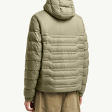 Aleso Hooded Geometric-Quilted Short Down Jacket