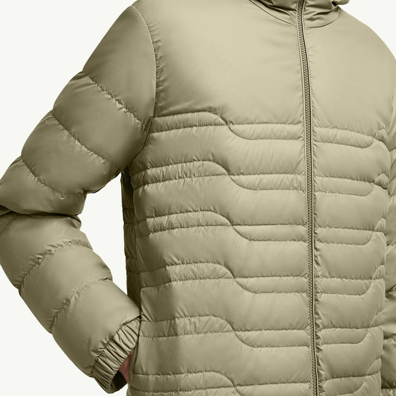 Aleso Hooded Geometric-Quilted Short Down Jacket