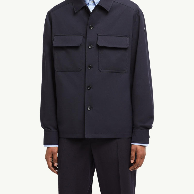 Wool Gabardine Long Sleeve Shirt