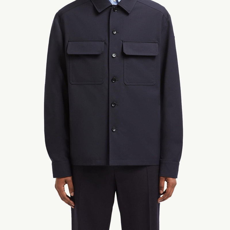 Wool Gabardine Long Sleeve Shirt