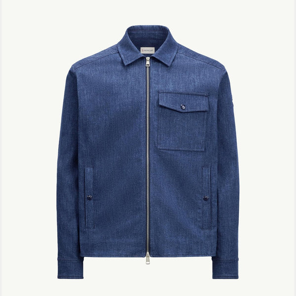 Denim Long Sleeve Zip-Up Shirt