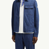 Denim Long Sleeve Zip-Up Shirt