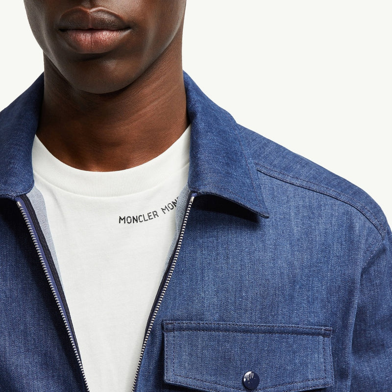 Denim Long Sleeve Zip-Up Shirt