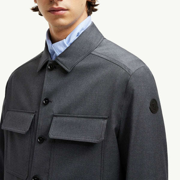 Wool Gabardine Long Sleeve Shirt