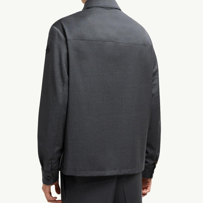 Wool Gabardine Long Sleeve Shirt