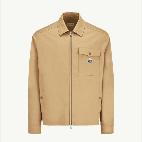Cotton Gabardine Zip-Up Shirt Jacket