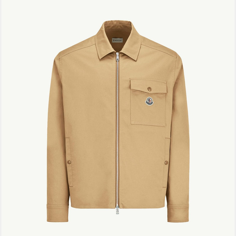 Cotton Gabardine Zip-Up Shirt Jacket