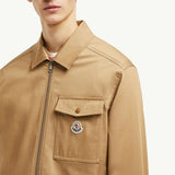 Cotton Gabardine Zip-Up Shirt Jacket