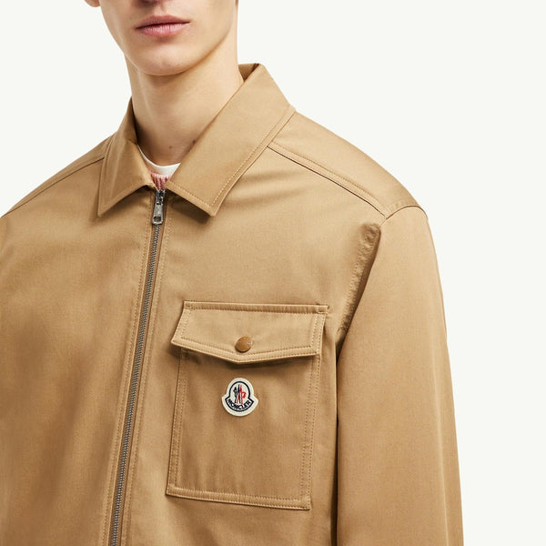 Cotton Gabardine Zip-Up Shirt Jacket