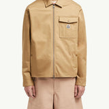 Cotton Gabardine Zip-Up Shirt Jacket