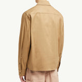 Cotton Gabardine Zip-Up Shirt Jacket