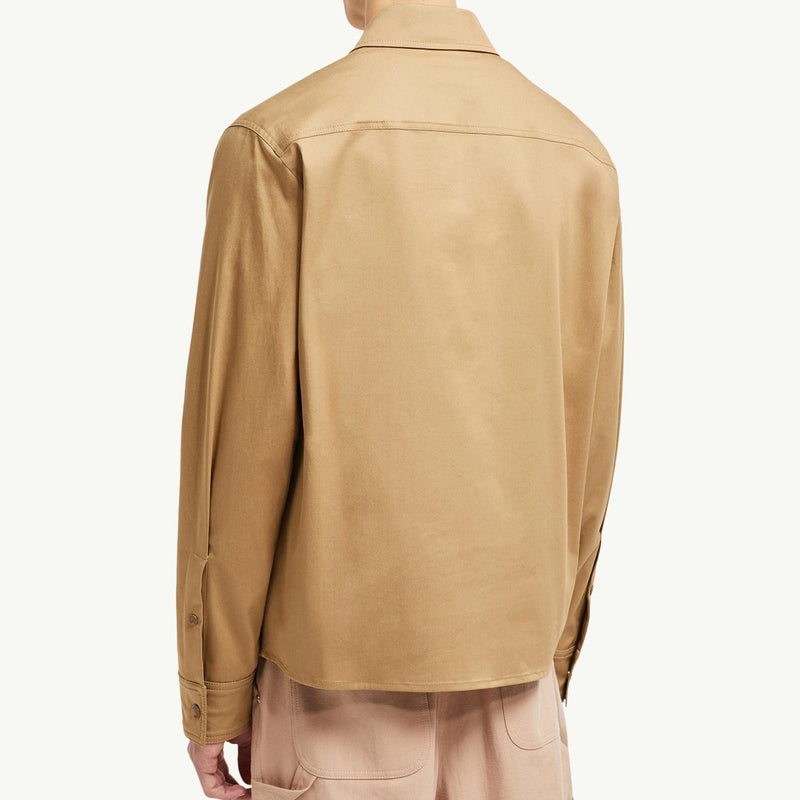 Cotton Gabardine Zip-Up Shirt Jacket
