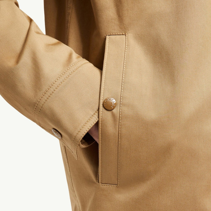 Cotton Gabardine Zip-Up Shirt Jacket