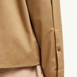 Cotton Gabardine Zip-Up Shirt Jacket