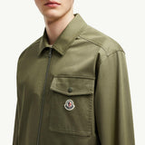 Cotton Gabardine Zip-Up Shirt Jacket