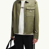 Cotton Gabardine Zip-Up Shirt Jacket