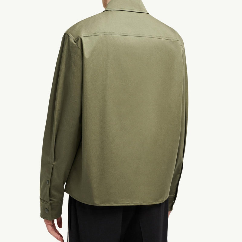 Cotton Gabardine Zip-Up Shirt Jacket