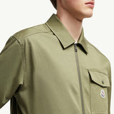 Cotton Gabardine Zip-Up Shirt Jacket