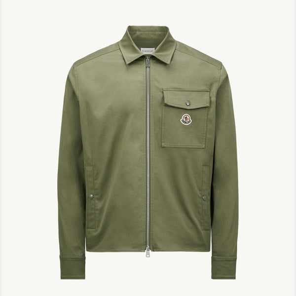 Cotton Gabardine Zip-Up Shirt Jacket