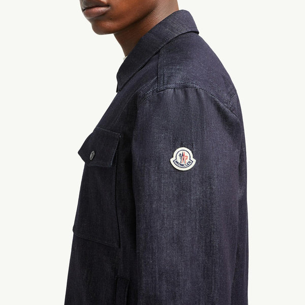Denim Long Sleeve Zip-Up Shirt