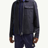 Denim Long Sleeve Zip-Up Shirt