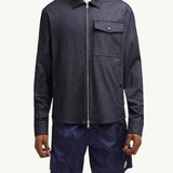 Denim Long Sleeve Zip-Up Shirt