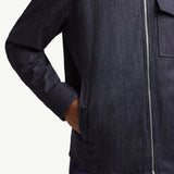 Denim Long Sleeve Zip-Up Shirt