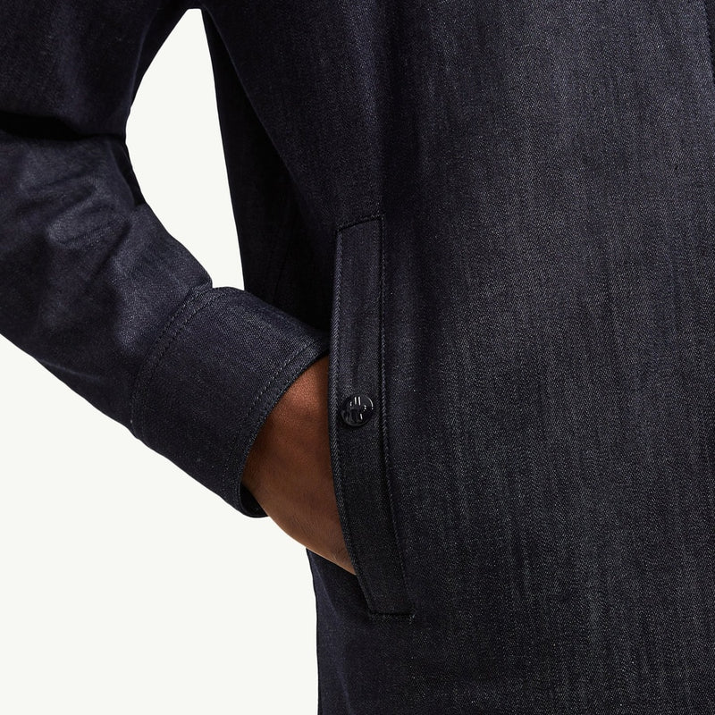 Denim Long Sleeve Zip-Up Shirt