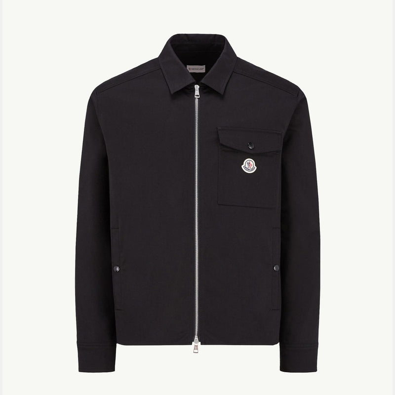Cotton Gabardine Zip-Up Shirt Jacket