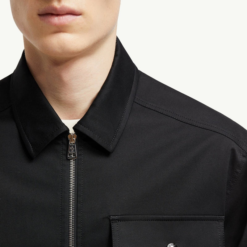 Cotton Gabardine Zip-Up Shirt Jacket